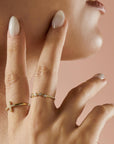 Diamond Star Ring 14k Gold – Five Star Celestial Wedding Band, Natural Diamond Stacking Ring, Dainty Gold Star Band Gift for Her - Melt'm Jewelry