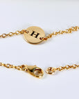 Personalized Initial Bracelet, Custom Engraved Disk Bracelet - Melt'm Jewelry