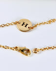 Personalized Initial Bracelet, Custom Engraved Disk Bracelet
