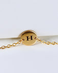 Personalized Initial Bracelet, Custom Engraved Disk Bracelet - Melt'm Jewelry
