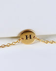 Personalized Initial Bracelet, Custom Engraved Disk Bracelet - Melt'm Jewelry
