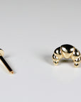 Croissant Flat Back Earrings 14k Solid Gold