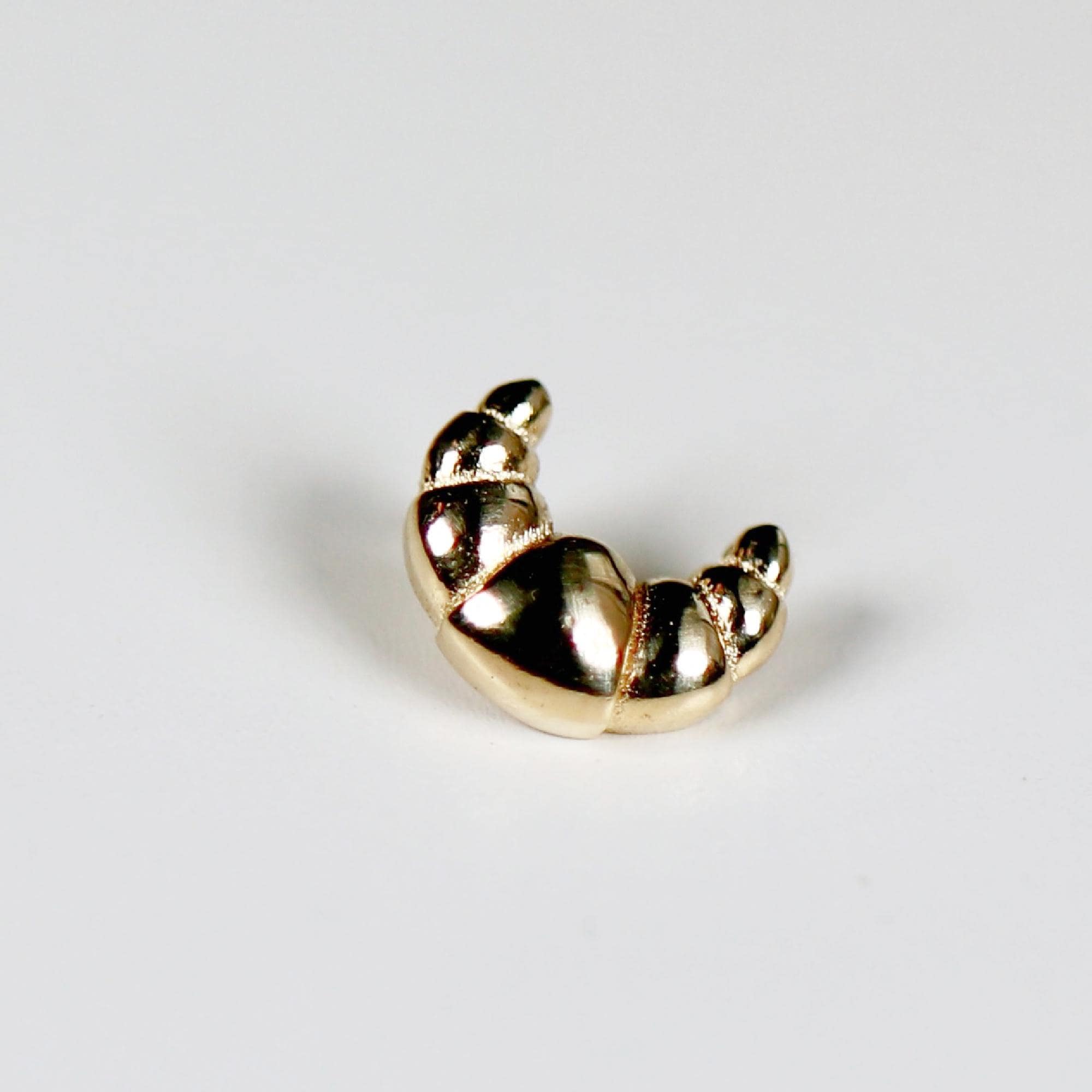 Croissant Flat Back Earrings 14k Solid Gold