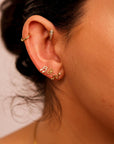 Music Note Flat Back Earrings 14k Solid Gold, Music Lover Stack Earrings