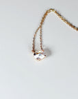 Oval Moissanite Necklace 14k Solid Gold