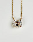 Oval Moissanite Necklace 14k Solid Gold