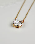 Oval Moissanite Necklace 14k Solid Gold