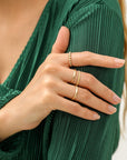 Mini Bubbles Ring 14k Solid Gold, Stacking Gold Band