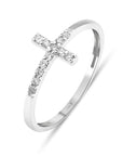 Diamond Cross Ring in 14K Gold