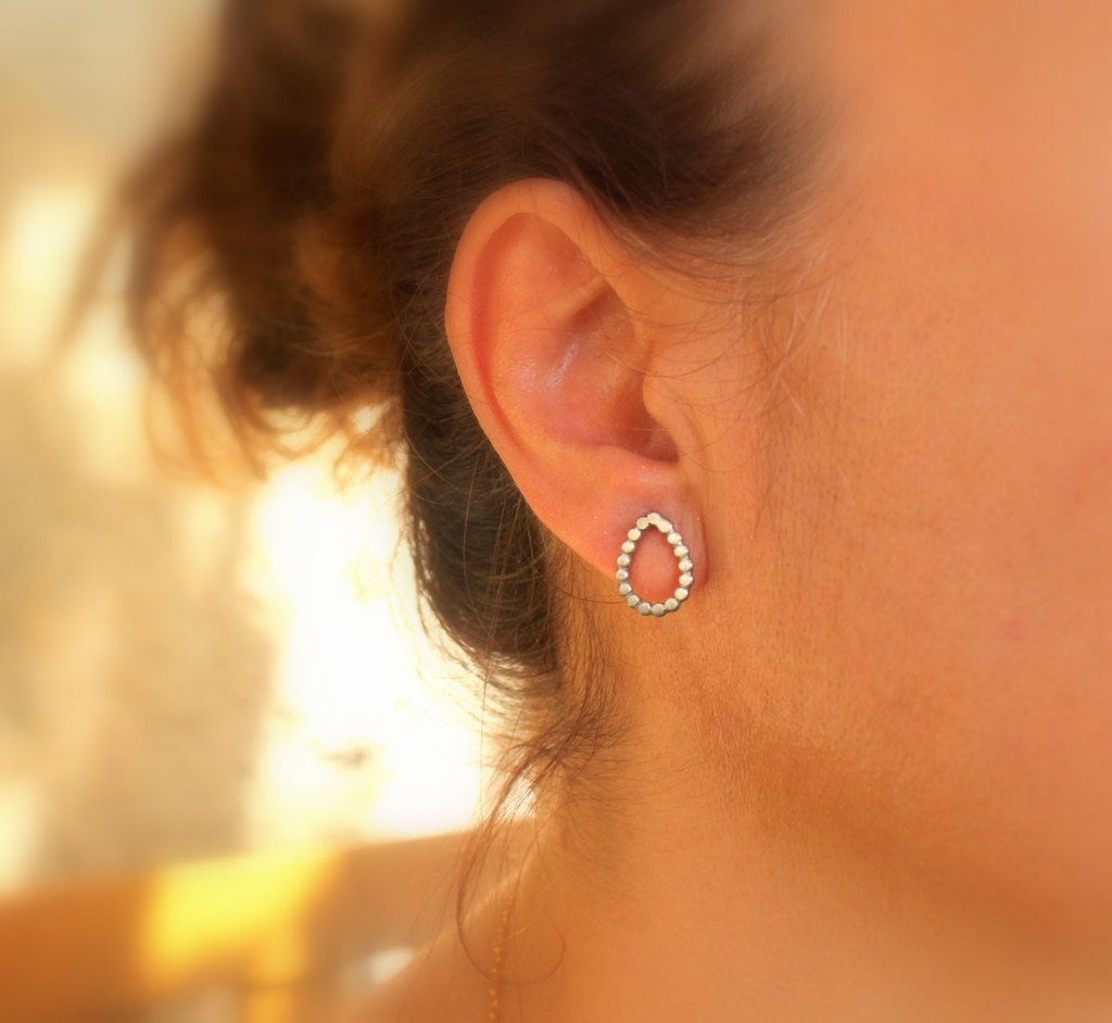 Sterling Silver Teardrop Stud Earrings