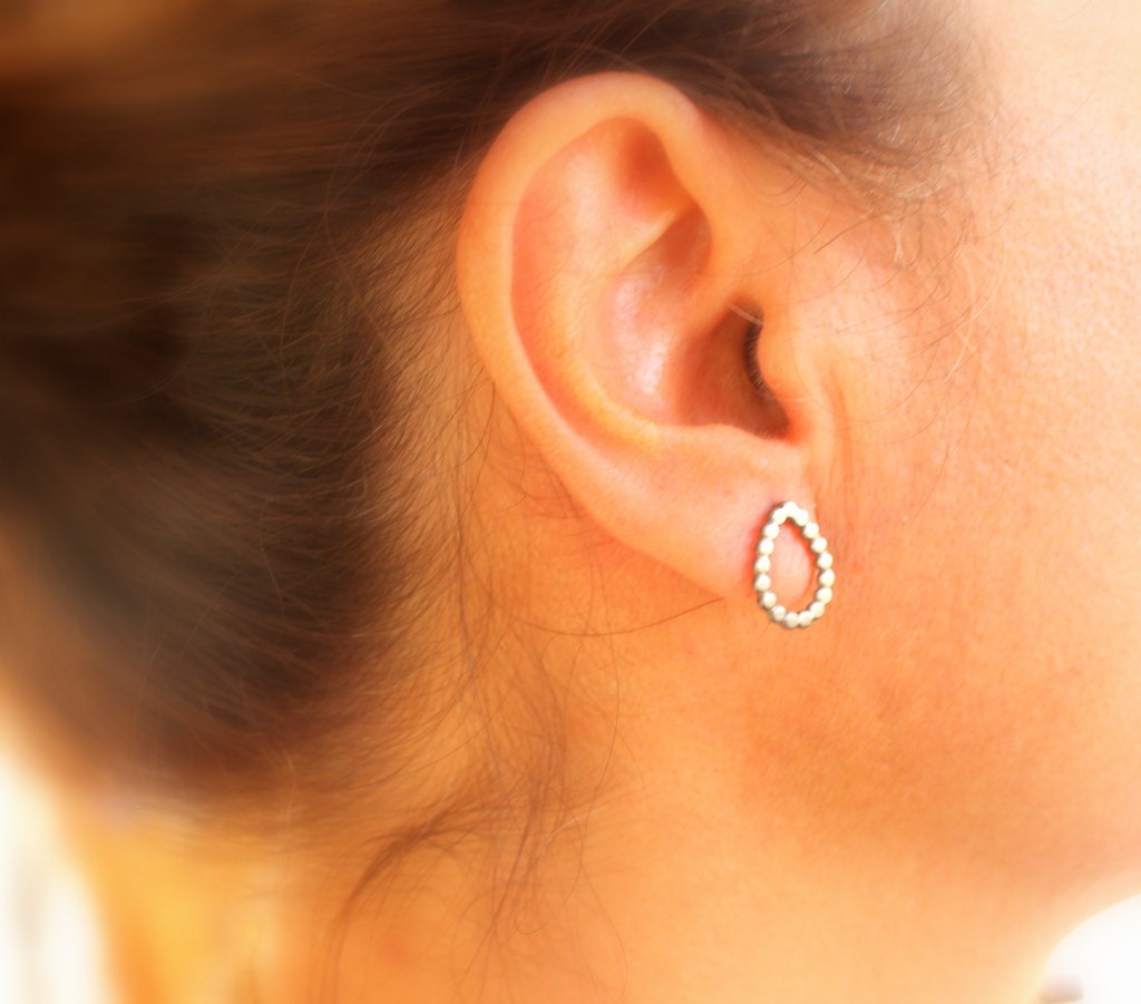 Sterling Silver Teardrop Stud Earrings