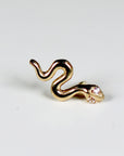 Serpenti Flat Back Earrings 14k Solid Gold, Snake Stack Earrings