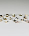 Serpenti Flat Back Earrings 14k Solid Gold, Snake Stack Earrings