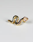 Serpenti Flat Back Earrings 14k Solid Gold, Snake Stack Earrings