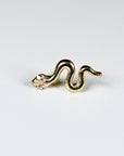 Serpenti Flat Back Earrings 14k Solid Gold, Snake Stack Earrings