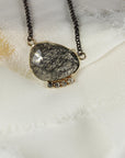 Black Rutilated Quartz Necklace 14k Gold