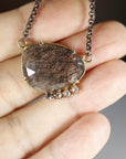 Black Rutilated Quartz Necklace 14k Gold