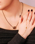 Black Rutilated Quartz Necklace 14k Gold