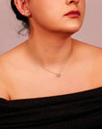 Oval Moissanite Necklace 14k Solid Gold