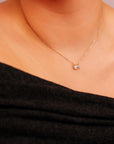 Oval Moissanite Necklace 14k Solid Gold