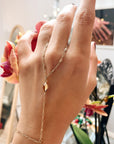 Gold Slave Bracelet, Hand Chain, Hand Ring, Gold Handlet Bracelet, Gemstone Hand Chain