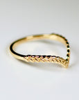 Wheat Leaf Wedding Band 14k Gold