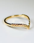 Wheat Leaf Wedding Band 14k Gold - Melt'm Jewelry