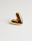 Sweetheart Solid Gold Earrings, Internally Threaded Flat Back Earrings (SINGLE or PAIR)