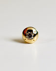 Cz Ball Flat Back Earrings 14k Solid Gold, Internally Threaded Earrings, CZ Mini Dot Gold Stack Earrings, Valentine's Gift for Her