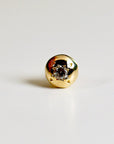 Cz Ball Flat Back Earrings 14k Solid Gold, Internally Threaded Earrings (SINGLE or PAIR)