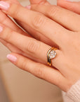 Model wearing a Contour Band Ring