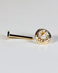Donut Flat Back Earrings 14k Solid Gold, Food Stack Earrings