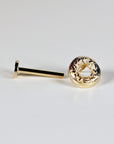 Donut Flat Back Earrings 14k Solid Gold, Food Stack Earrings