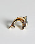 Dolphin Flat Back Earrings 14k Gold (SINGLE OR PAIR)