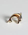 Dolphin Flat Back Earrings 14k Gold (SINGLE OR PAIR)
