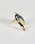 Dolphin Flat Back Earrings 14k Gold (SINGLE OR PAIR)
