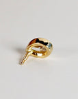 Pear CZ Bezel Set Flat Back Earrings 14k Solid Gold (single or pair)