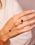 14k Gold Emerald Cut Garnet Ring