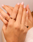 18k Solid Gold Pink Tourmaline Open Cuff Ring
