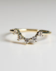 Curved Wedding Band, Five Stone Diamond Ring