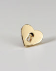 Padlock Heart Flat Back Cartilage Earrings 14k Solid Gold