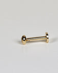 Cz Ball Flat Back Earrings 14k Solid Gold, Internally Threaded Earrings (SINGLE or PAIR) - Melt'm Jewelry