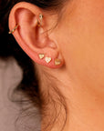 Northstar Heart Flat Back Cartilage Earrings 14k Solid Gold - Melt'm Jewelry