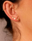 Northstar Heart Flat Back Cartilage Earrings 14k Solid Gold