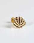 Mini Seashell Stud Earrings 14k Solid Gold, Flat Back Cartilage Earrings, Internally Threaded Flat Back Earrings, Valentine's Day Gift