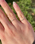 Dainty Diamond Ring 14k Solid Gold – Milgrain Bezel Set 6 Diamond Minimalist Stacking Dot Ring Gift for Her