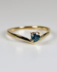 Montana Sapphire V Shaped Ring 14k White Gold