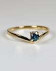 Montana Sapphire V Shaped Ring 14k White Gold