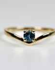 Montana Sapphire V Shaped Ring 14k White Gold