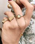 Gold Slave Bracelet, Hand Chain, Hand Ring, Gold Handlet Bracelet, Gemstone Hand Chain